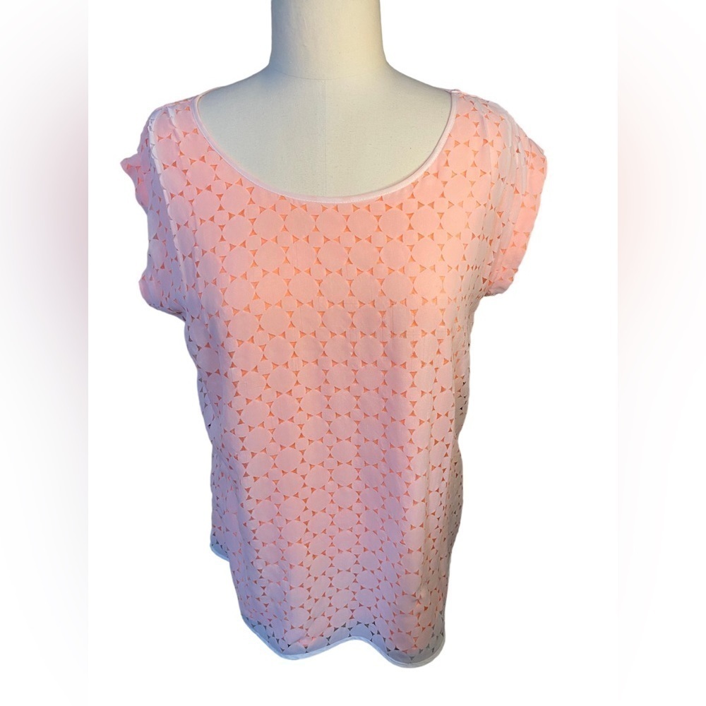 OUTBACK Red Women Pink Short Sleeve Blouse Size L